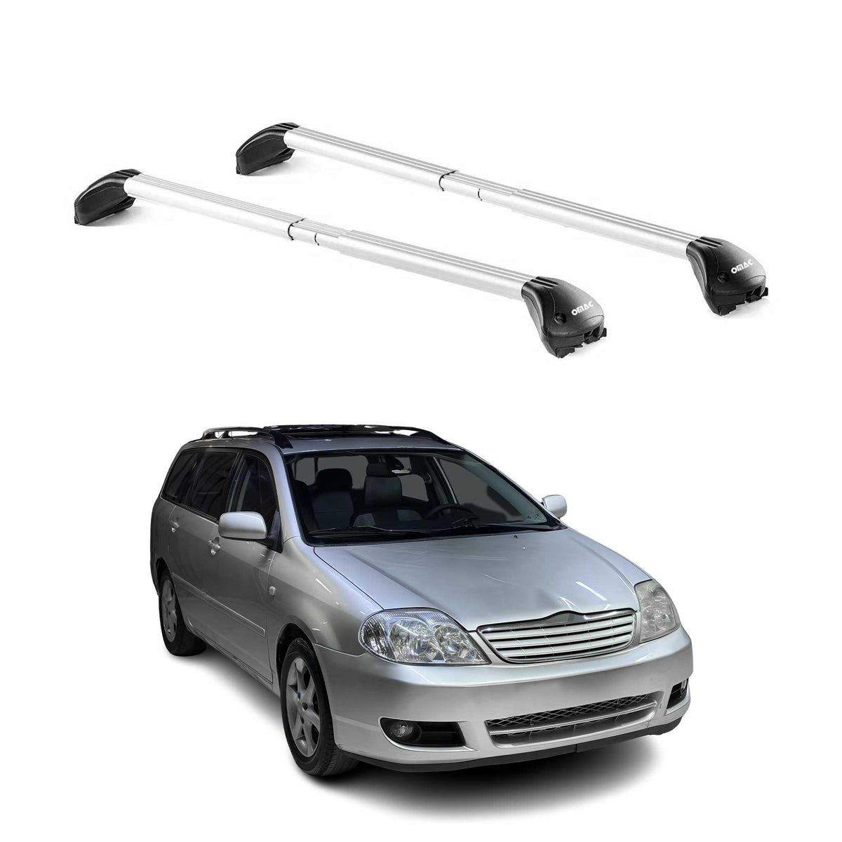 Dachträger für Toyota Corolla / Verso Kombi 2002-2009 5 tür 100kg Alu ABE Silber