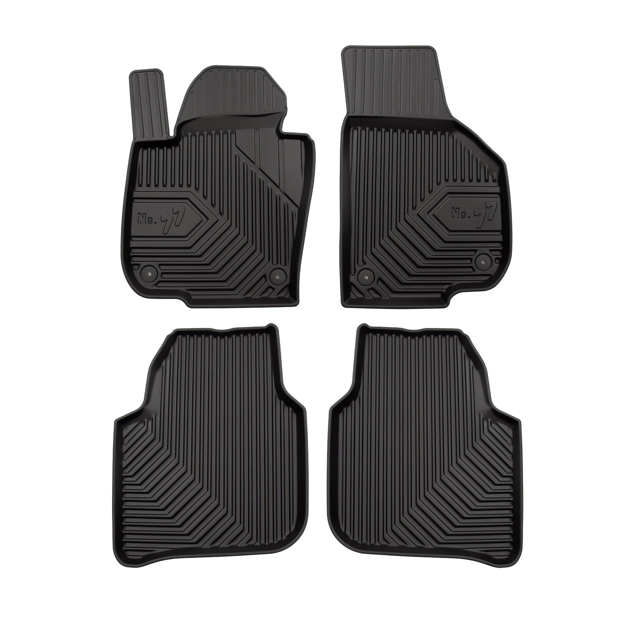 Fußmatten Gummimatten No.77 für Skoda Superb II 2008-2015 TPE Schwarz 4 Teile