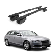 Dachträger Grundträger für Audi A4 B8 Avant 2008-2015 Aluminium Schwarz 2tlg