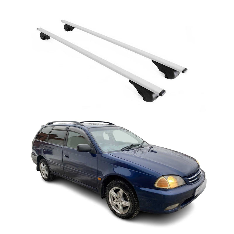 Dachträger Grundtäger für Toyota Caldina Kombi 1997-2007 75kg Metall Silber 2x