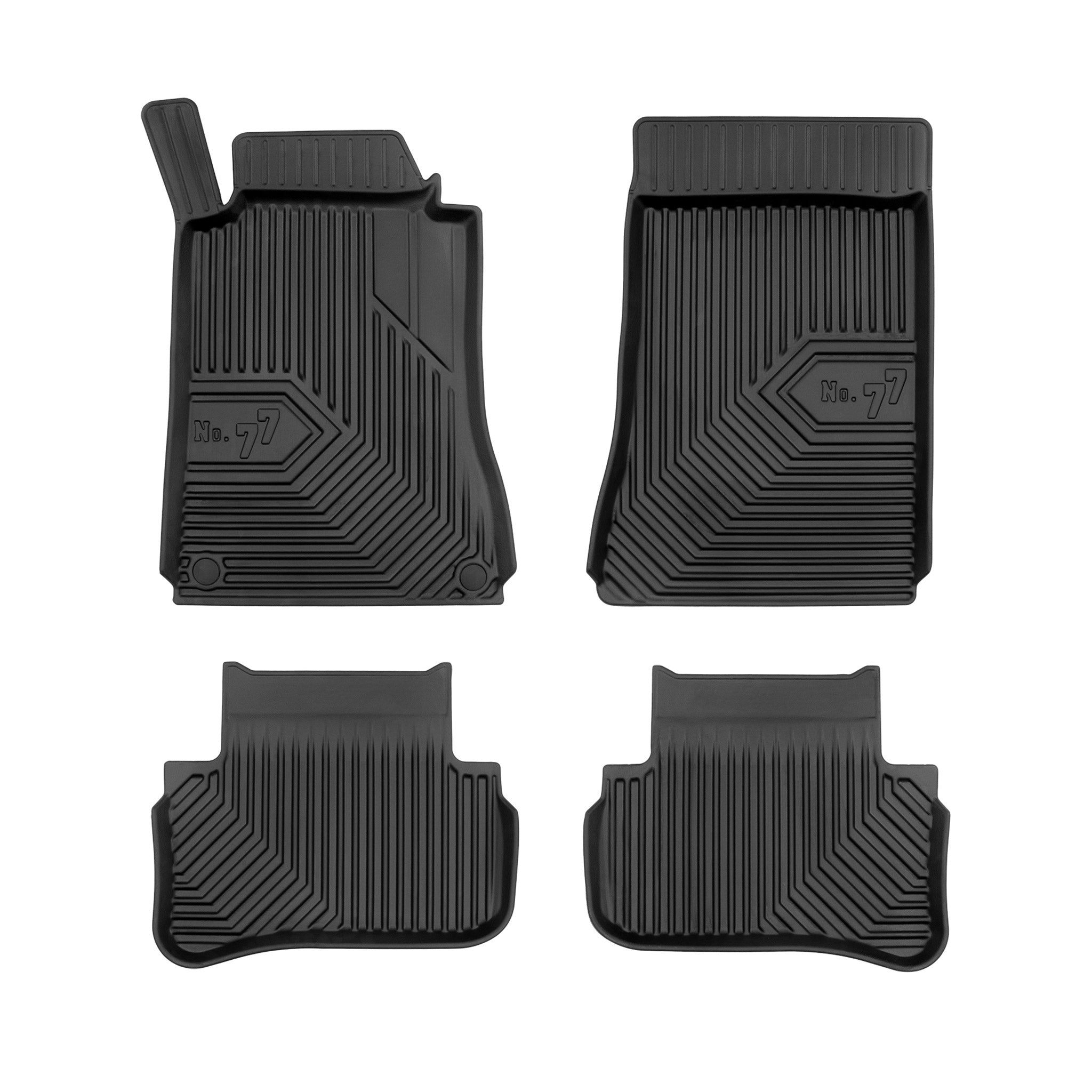 Fußmatten Gummimatten für Mercedes-Benz C-Klasse CL203 2000-2007 Schwarz 4 Teile