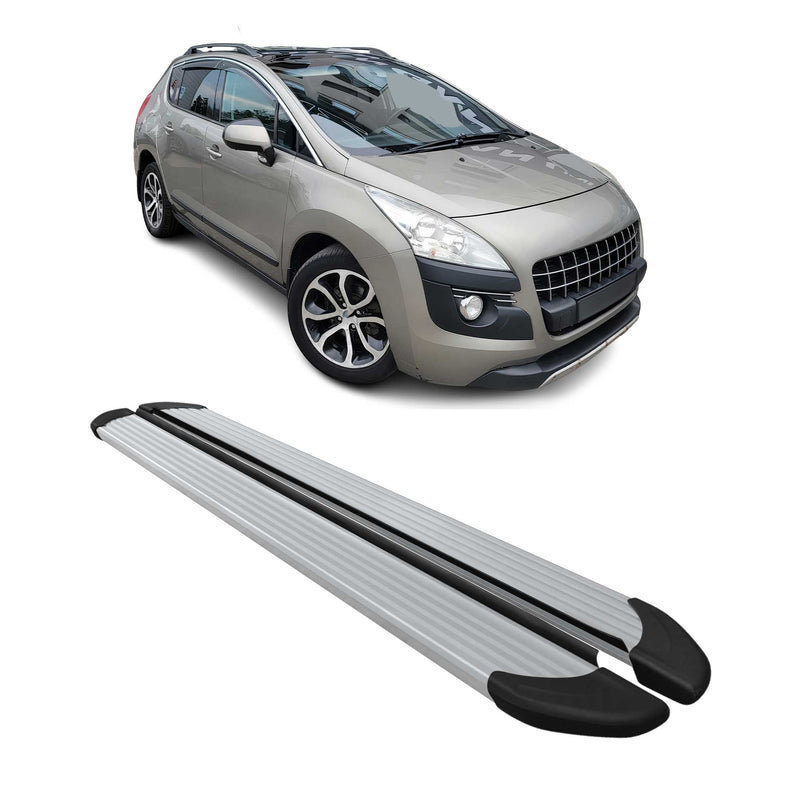 Seitenschweller Trittbretter Schweller für Peugeot 3008 2009-2016 Aluminium Grau