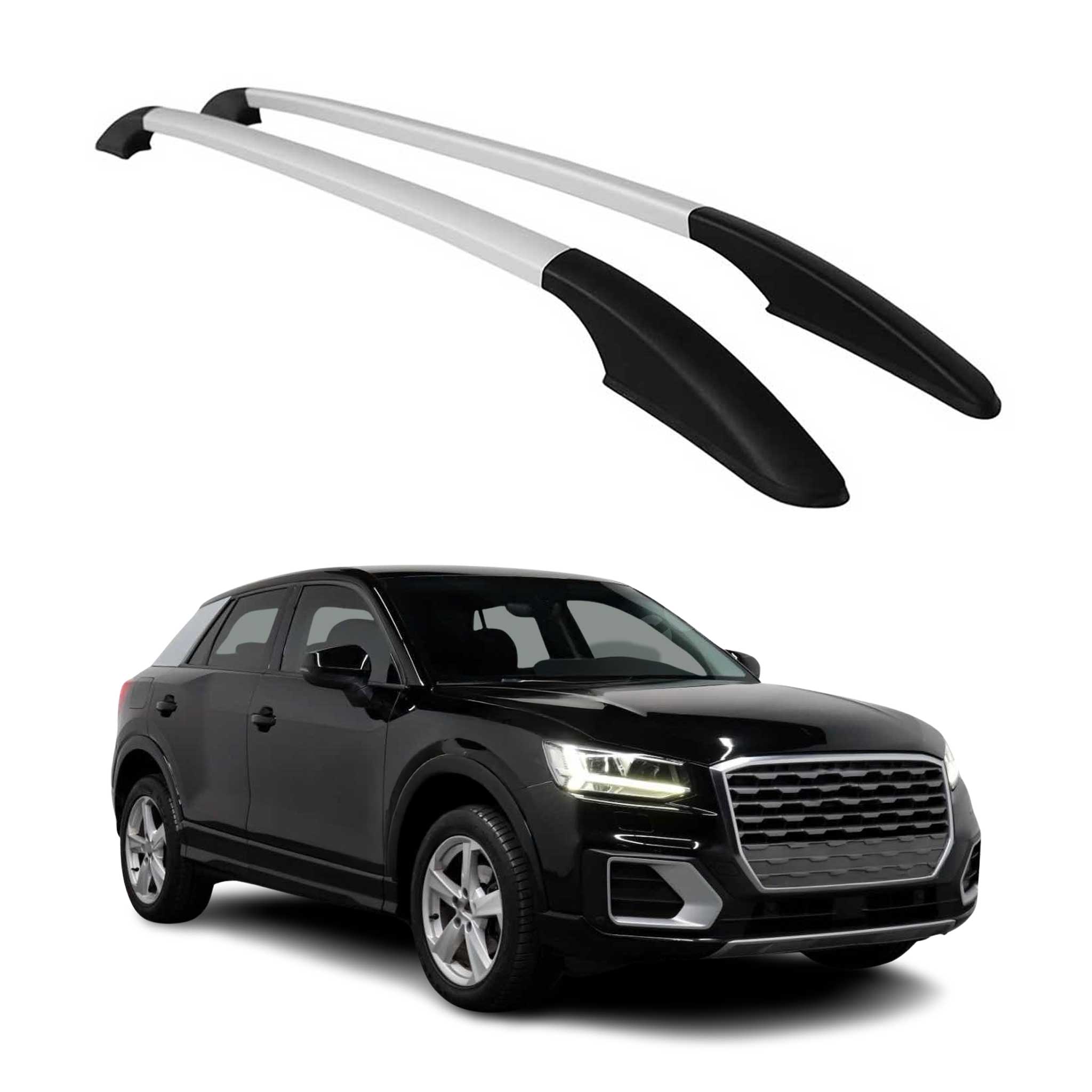 Aluminium Dachreling Relingträger für Audi Q2 2017-2026 Silber 2x