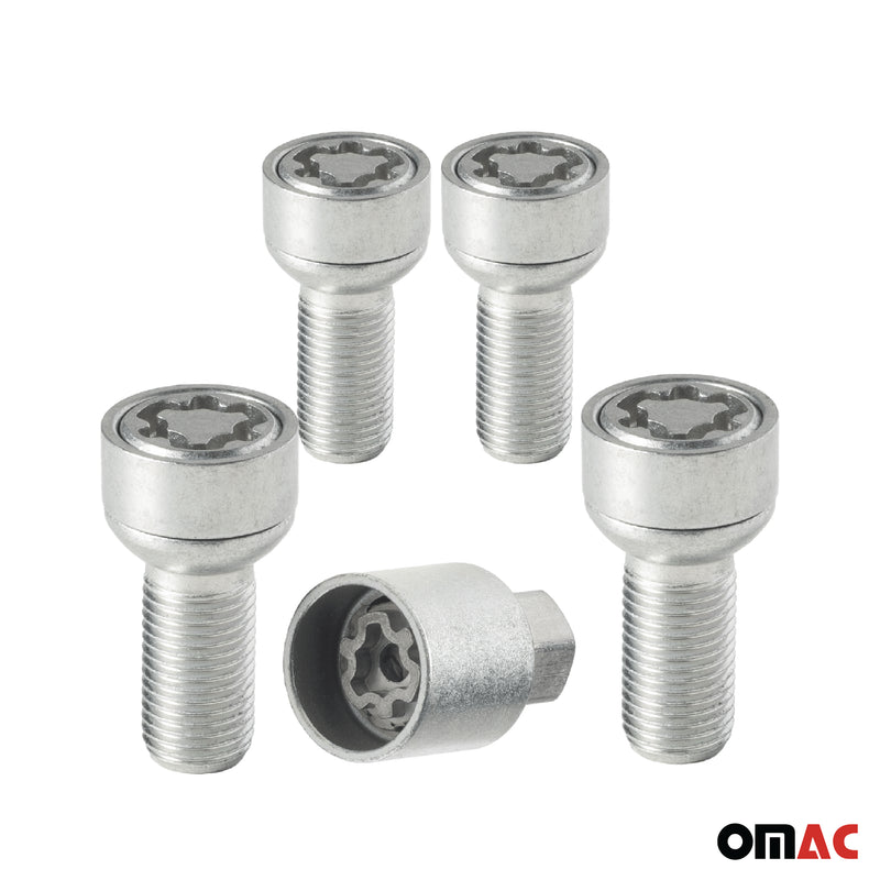 Radschloss Radschrauben Satz für Smart Fortwo bis 2014 Silber 4tlg M14X1.5