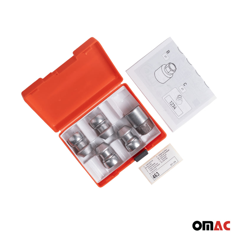 Radschloss Radschrauben Satz für Volvo V50/ S40/ V40 Silber 4tlg M12X1.5