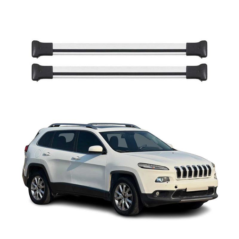 Dachträger Grundtäger für Jeep Cherokee KL 2014-2018 Pre-FL 75kg Alu Silber 2x