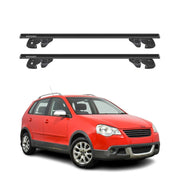 Dachträger Grundtäger für VW Polo mk4 Cross / Fun 2006-2009 Alu TÜV Schwarz 2tlg