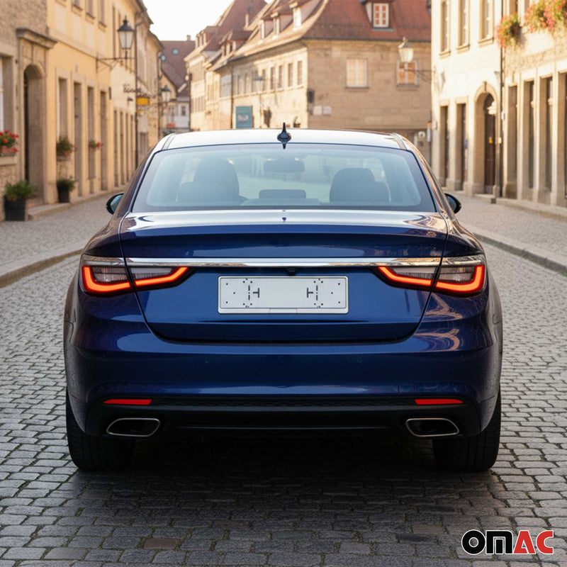 Kennzeichenhalter Nummernschildhalter Universal Chrom Edelstahl 11x52 cm 2tlg