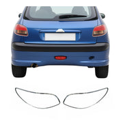 Rücklicht Leisten Heckleuchte für Peugeot 206 1998-2009 Chrom ABS Silber 2tlg