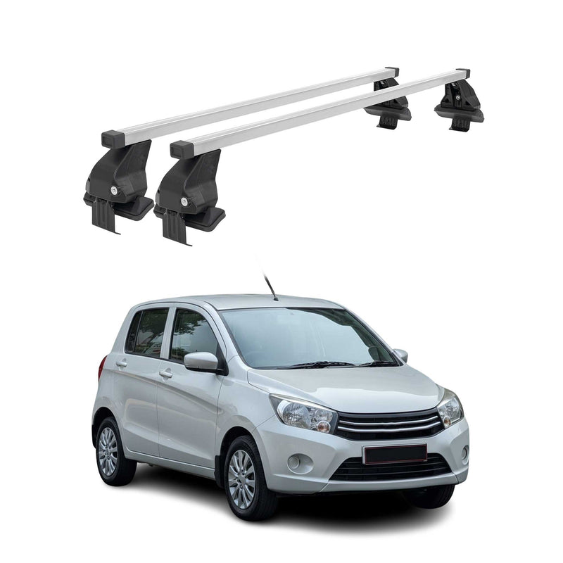 Menabo Dachträger Grundtäger für Suzuki Celerio 2014-2021 50kg Stahl Silber 2x