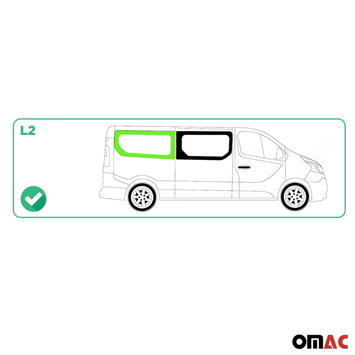 Seitenfenster Auto Fenster für Opel Vivaro B 2014-2019 Rechts Auto L2 Schwarz