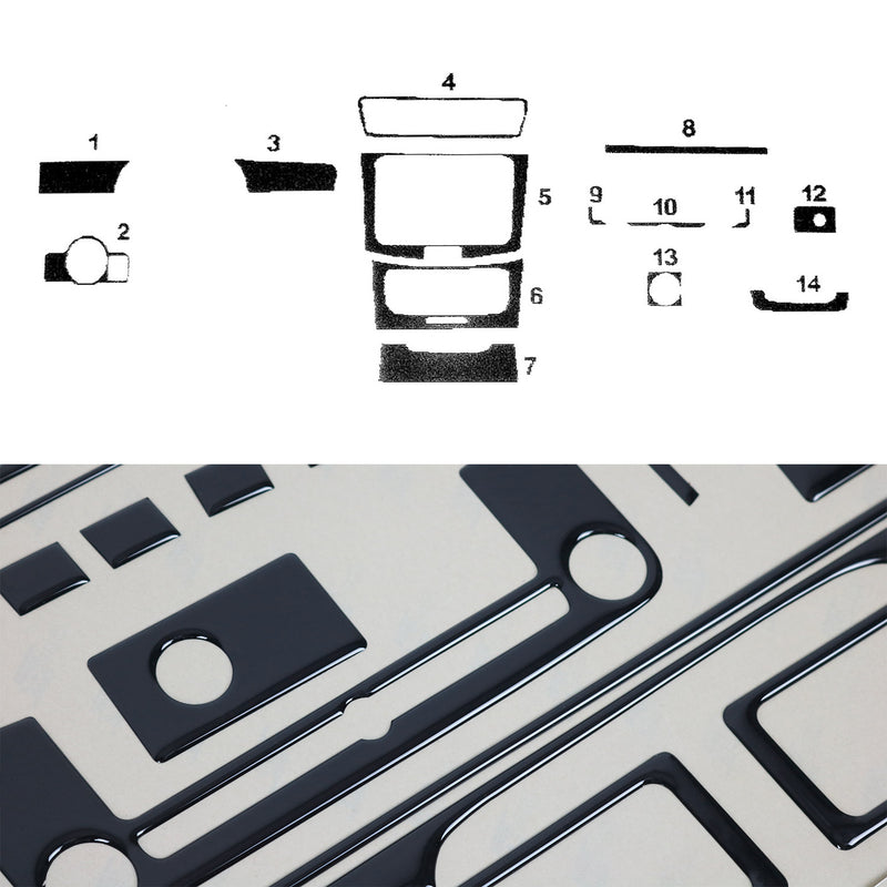 Innenraum Dekor Cockpit für VW Passat B7 2010-2015 Piano Schwarz Optik 14tlg