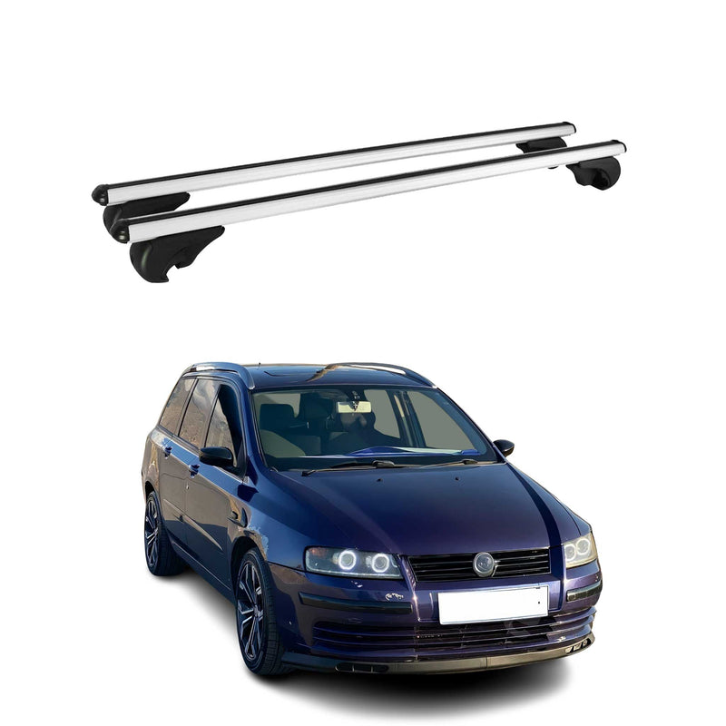 Dachträger Grundtäger für Fiat Stilo Multiwagon 2001-2010 75kg Alu Silber 2 tlg