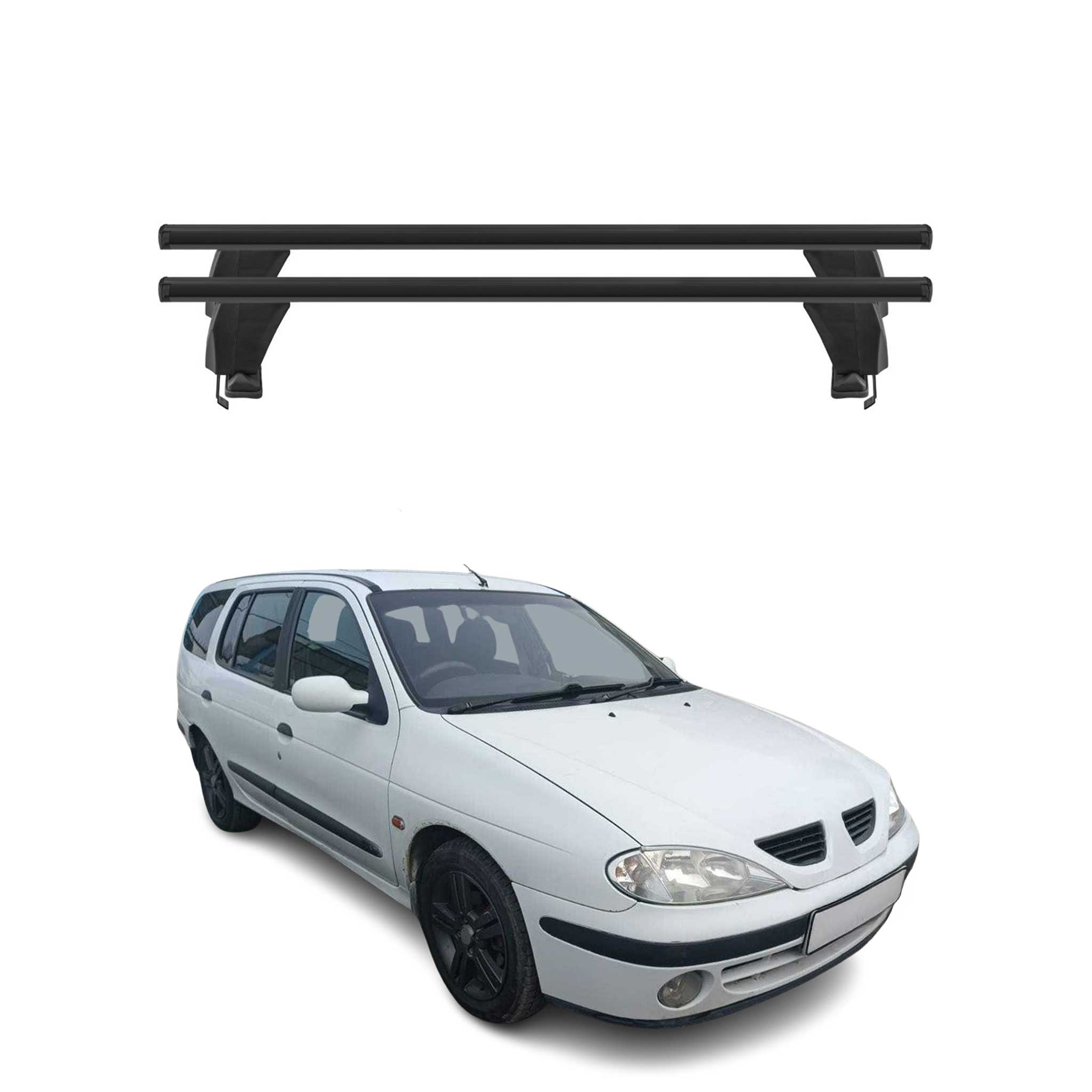 Menabo Dachträger für Renault Megane Grandtour mk1 1999-2002 FL 50kg Alu Schwarz