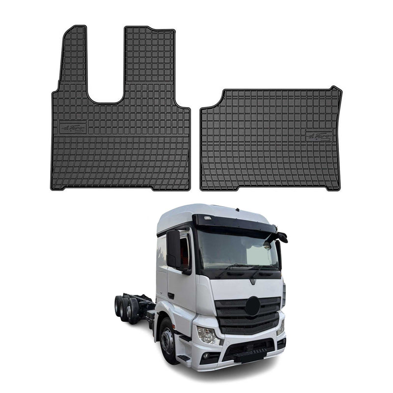 OMAC Gummi Fußmatten für Mercedes Actros MP4 2012-2020 Automatten Schwarz 2tlg