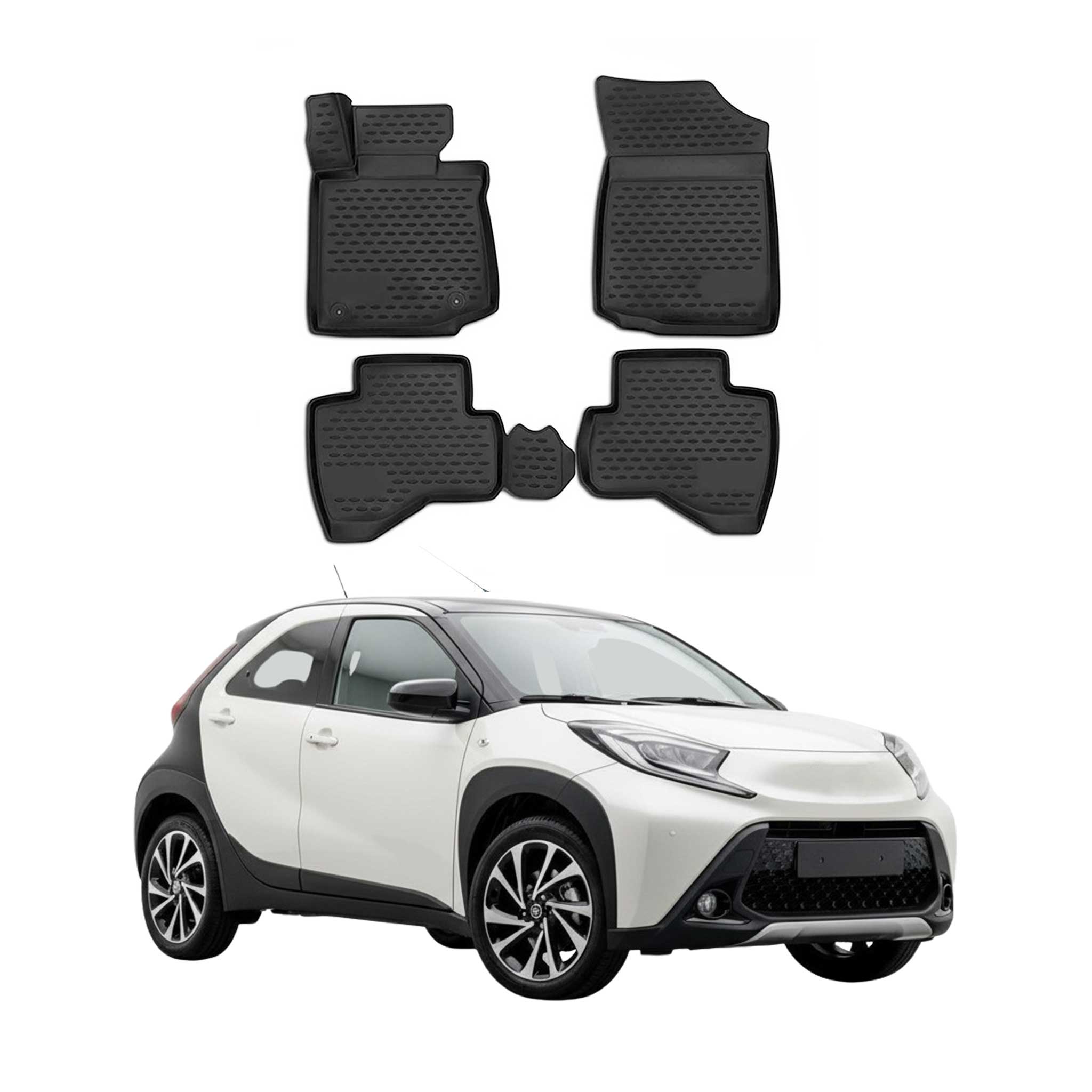 OMAC Gummimatten Fußmatten für Toyota Aygo X 2022-26 TPE Automatten Schwarz 4x