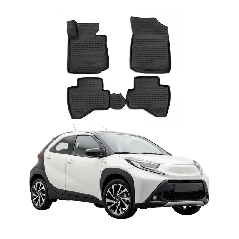 OMAC Gummimatten Fußmatten für Toyota Aygo X 2022-25 TPE Automatten Schwarz 4x