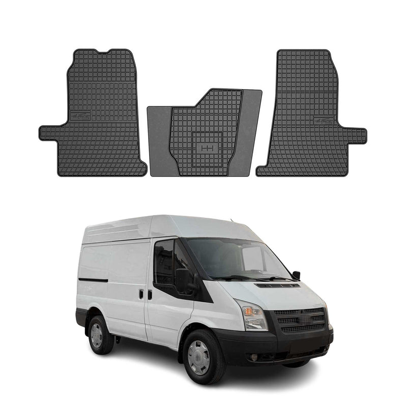 OMAC Gummi Fußmatten für Ford Transit 2000-2013 Automatten Gummi Schwarz 3tlg