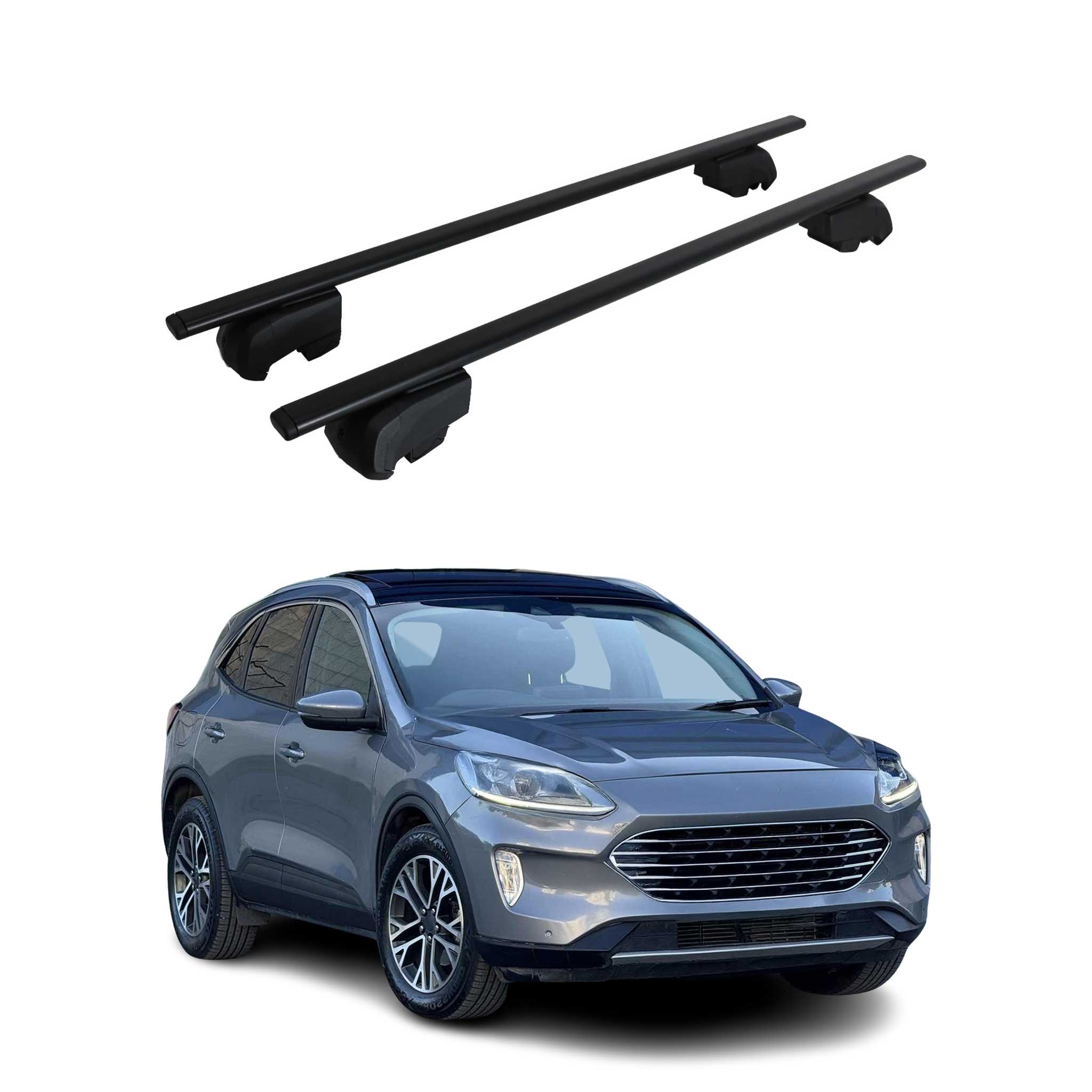 Dachträger Grundtäger für Ford Kuga III 2019-2026 75kg Metall Schwarz 2 tlg