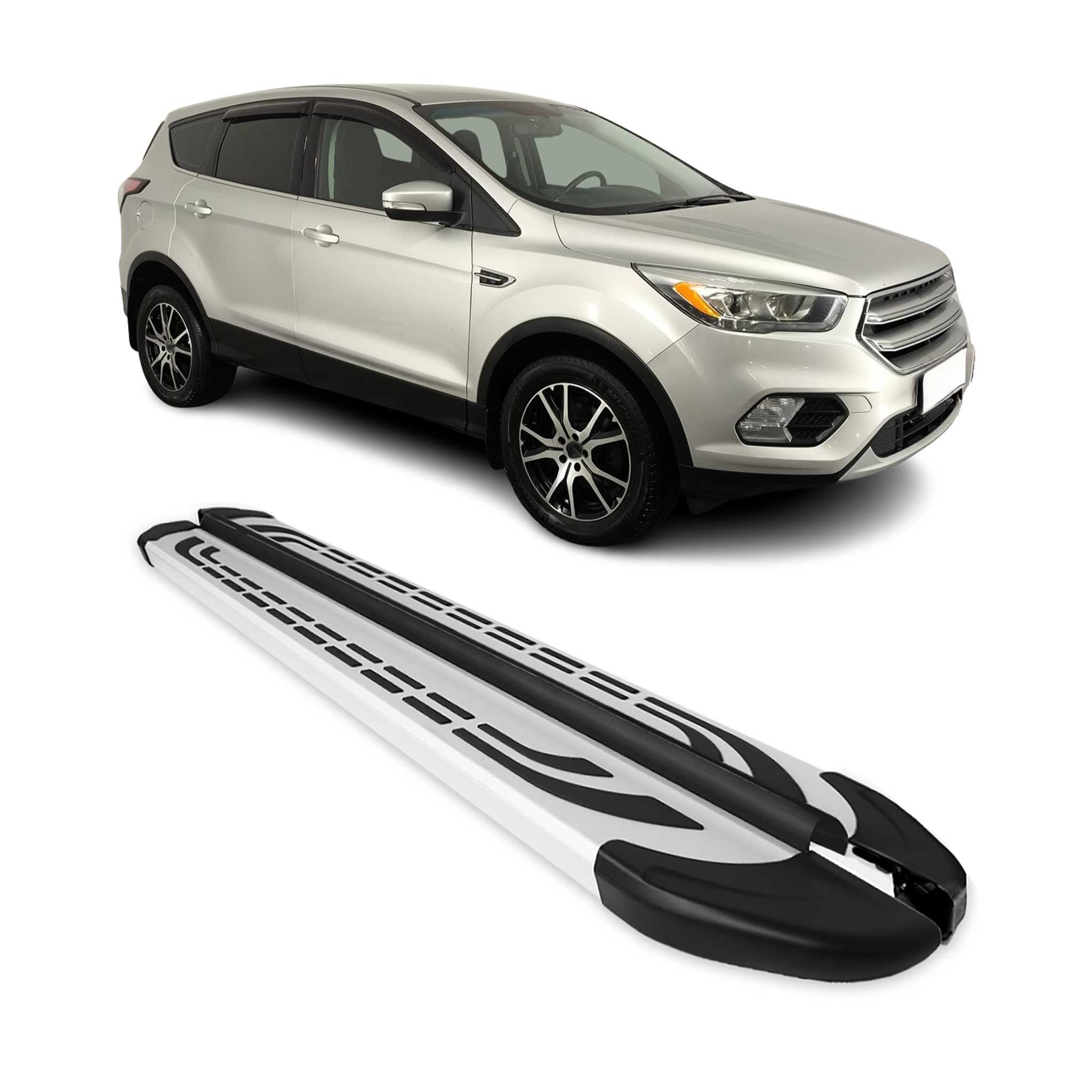 Trittbretter Seitenschweller Seitenbretter für Ford Kuga II 2012-2019 Alu Grau