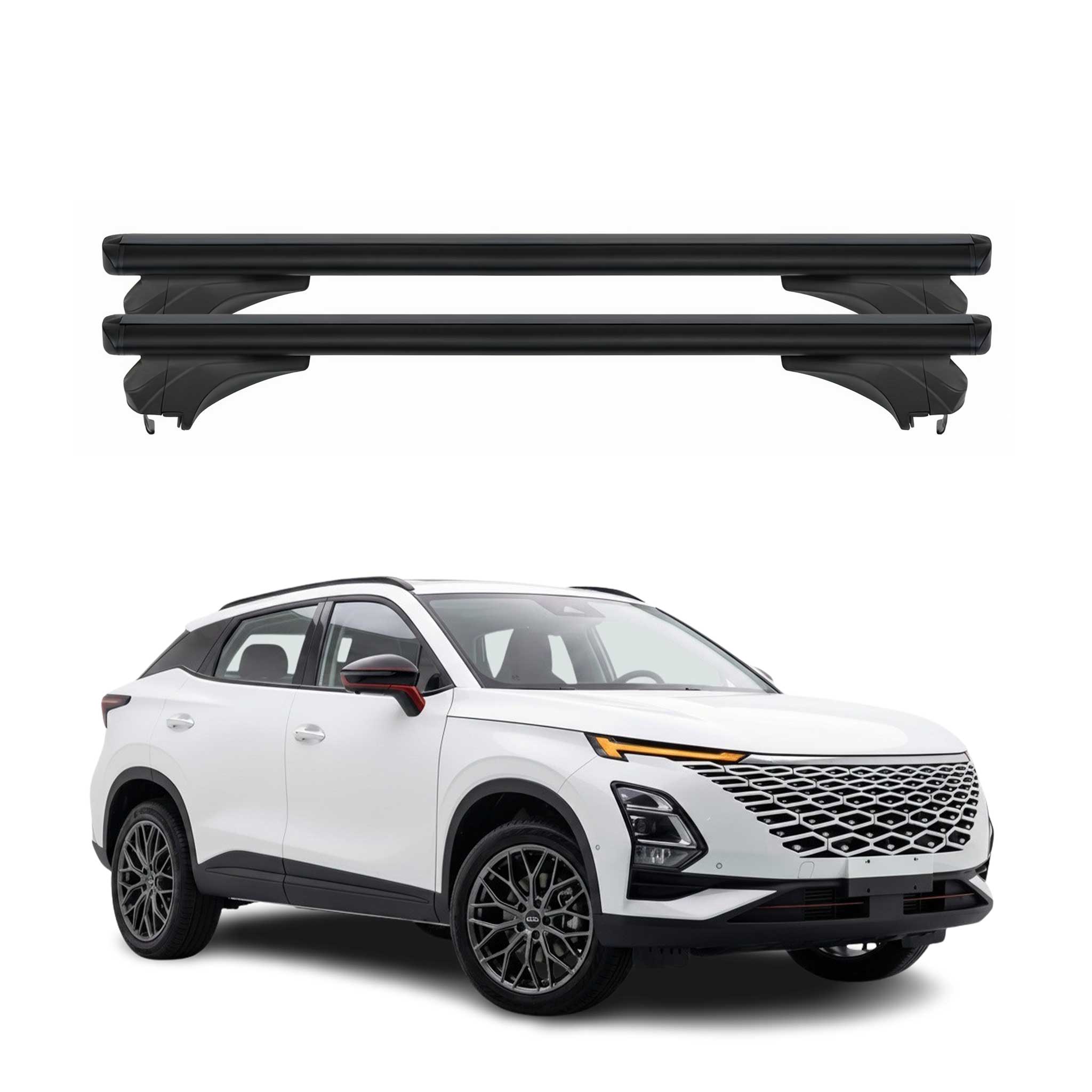 Menabo Dachträger Grundtäger für Omoda C5 2024-2026 Aluminium Schwarz 2 tlg