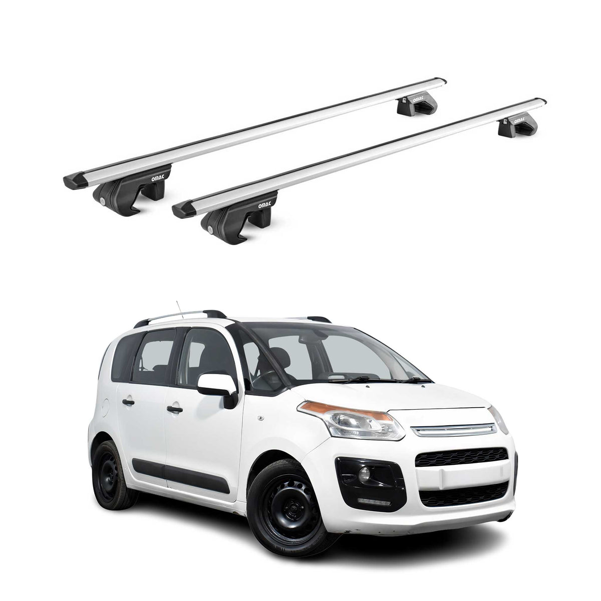 Dachträger Grundtäger für Citroen C3 Picasso 2008-2017 90kg Alu Silber 2 tlg ABE