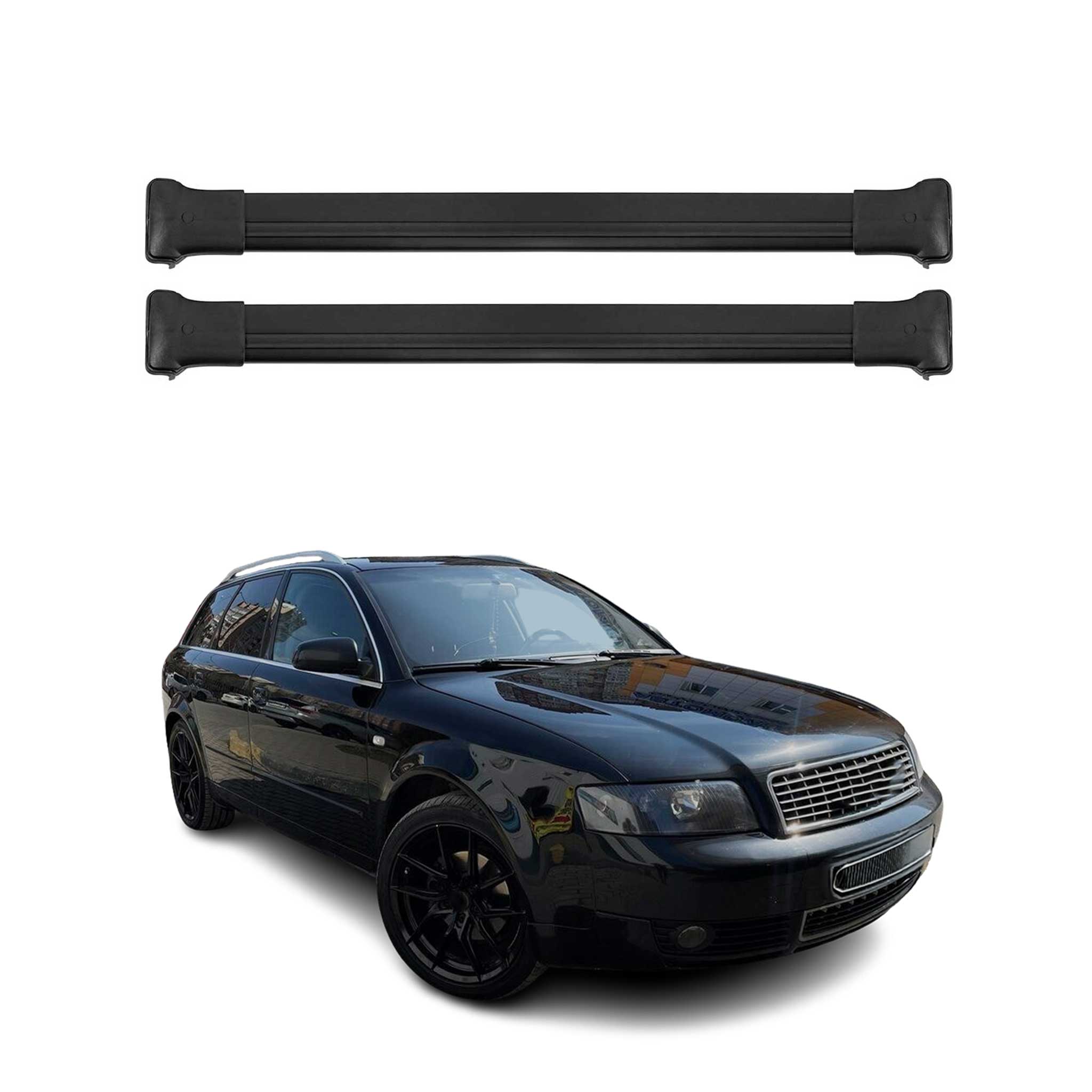 Dachträger Grundtäger für Audi A4 B6 B7 Avant 2001-2008 75kg Alu Schwarz 2 tlg