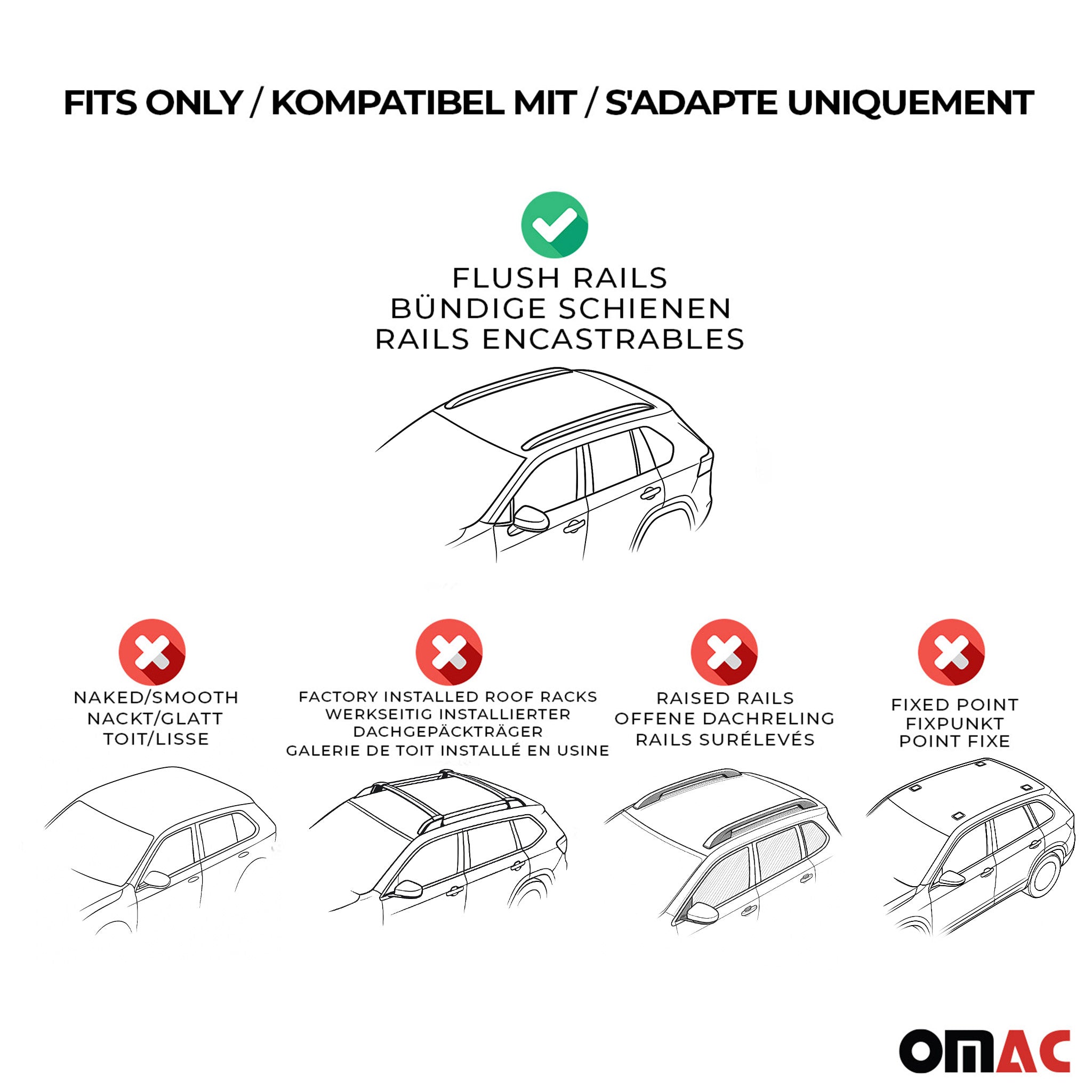 Menabo Dachträger Grundtäger für Fiat 500 X 2015-2024 Aluminium Schwarz 2 tlg