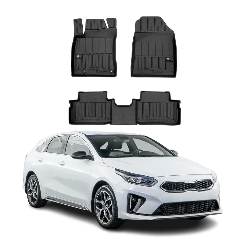 OMAC Gummi Fußmatten für Kia Ceed 2018-2025 Premium TPE 3D Automatten Schwarz 3x