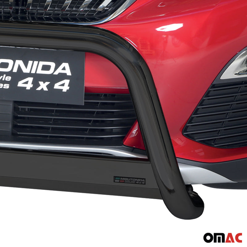 Frontbügel Frontschutzbügel für Peugeot 3008 2018-2021 ø63mm Stahl Schwarz