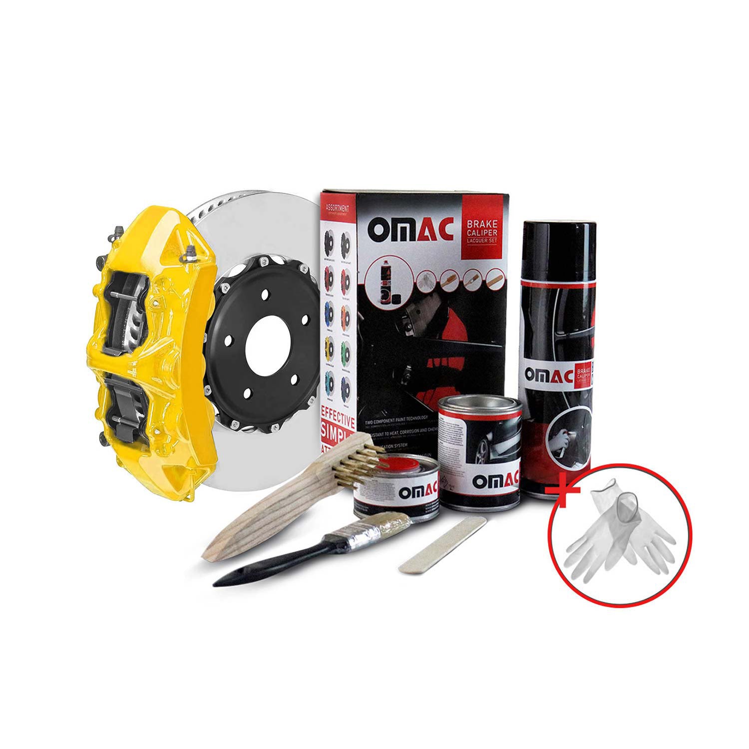 OMAC Bremssattellack Bremssattelfarbe California Gelb Auto Lack Set Tuning