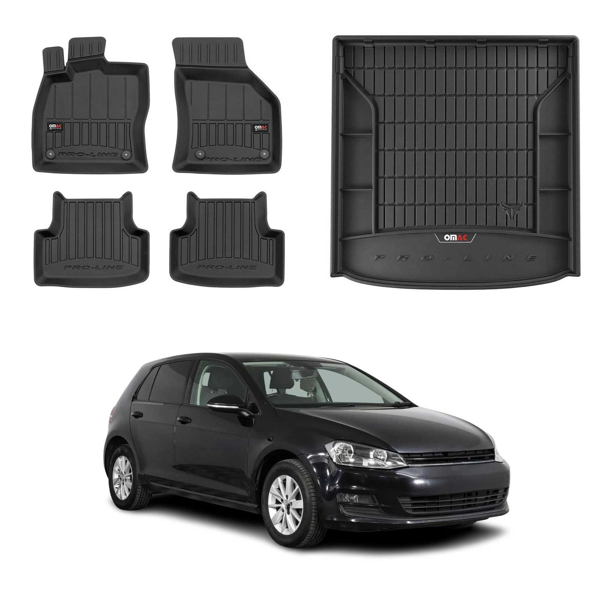 Fußmatten & Kofferraumwanne Set für Volkswagen Golf mk7 Variant 2012-2019 obere