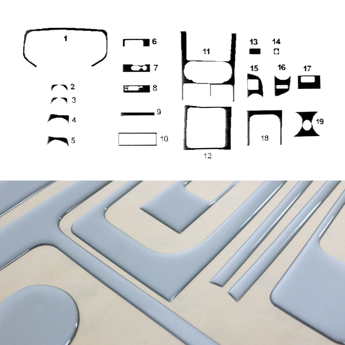 Innenraum Dekor Cockpit für Isuzu D-Max 2008-2012 Aluminium Optik 19tlg