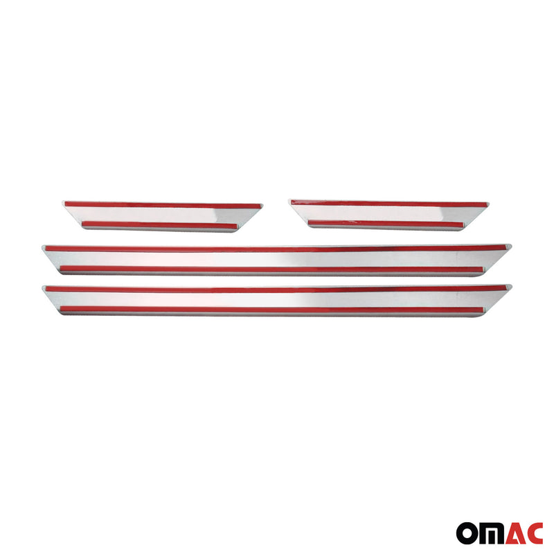 Door sill trims for Nissan X-Trail 2001-2007 stainless steel silver 2x