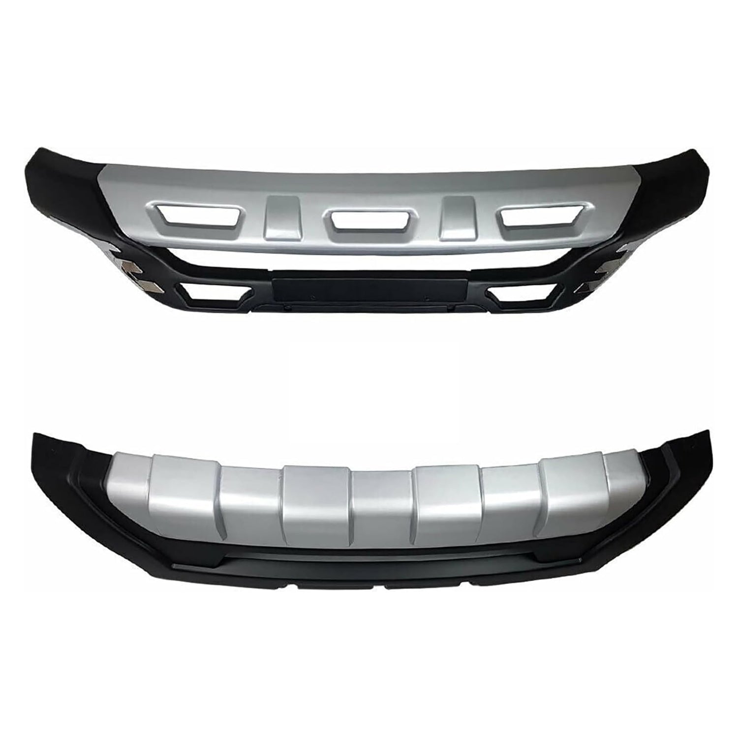 Heckdiffusor Stoßstange Heckansatz für Hyundai ix35 2010-2012 Silber Schwarz 2x