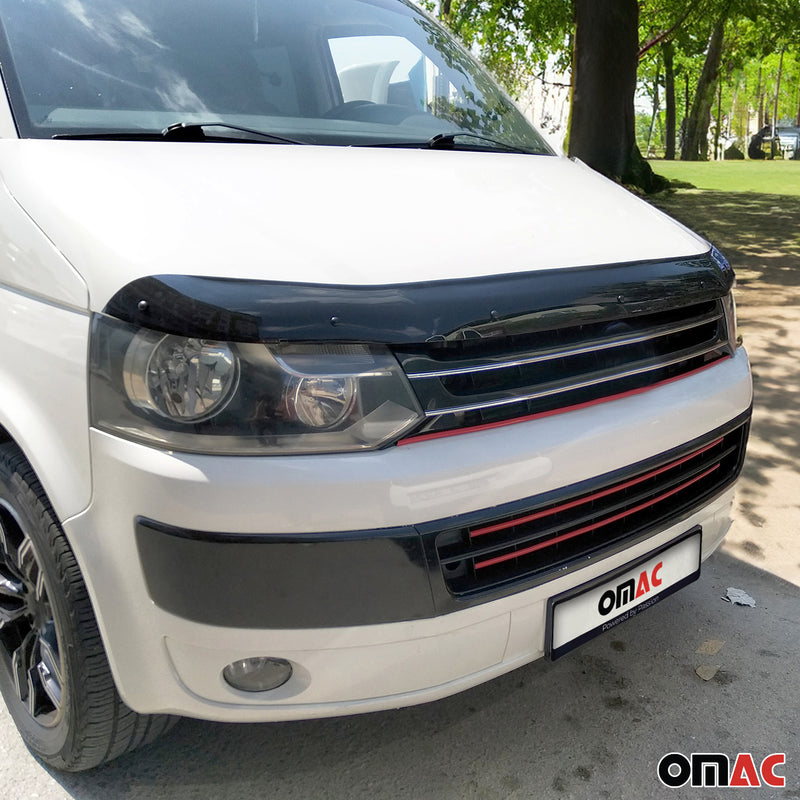 Motorhaube Deflektor Insekten Steinschlagschutz für VW T5 2010-2015 Schwarz