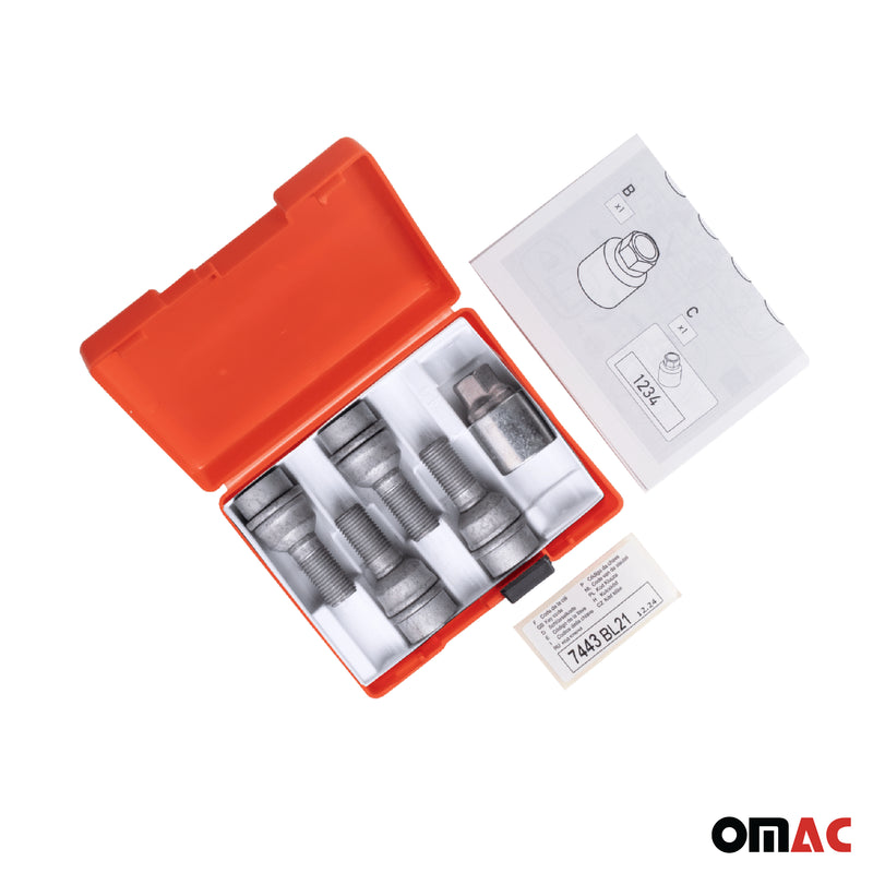 Radschloss Radschrauben Satz für VW ID.3 ab 2019 Felgenschloss Silber 4x M14X1.5