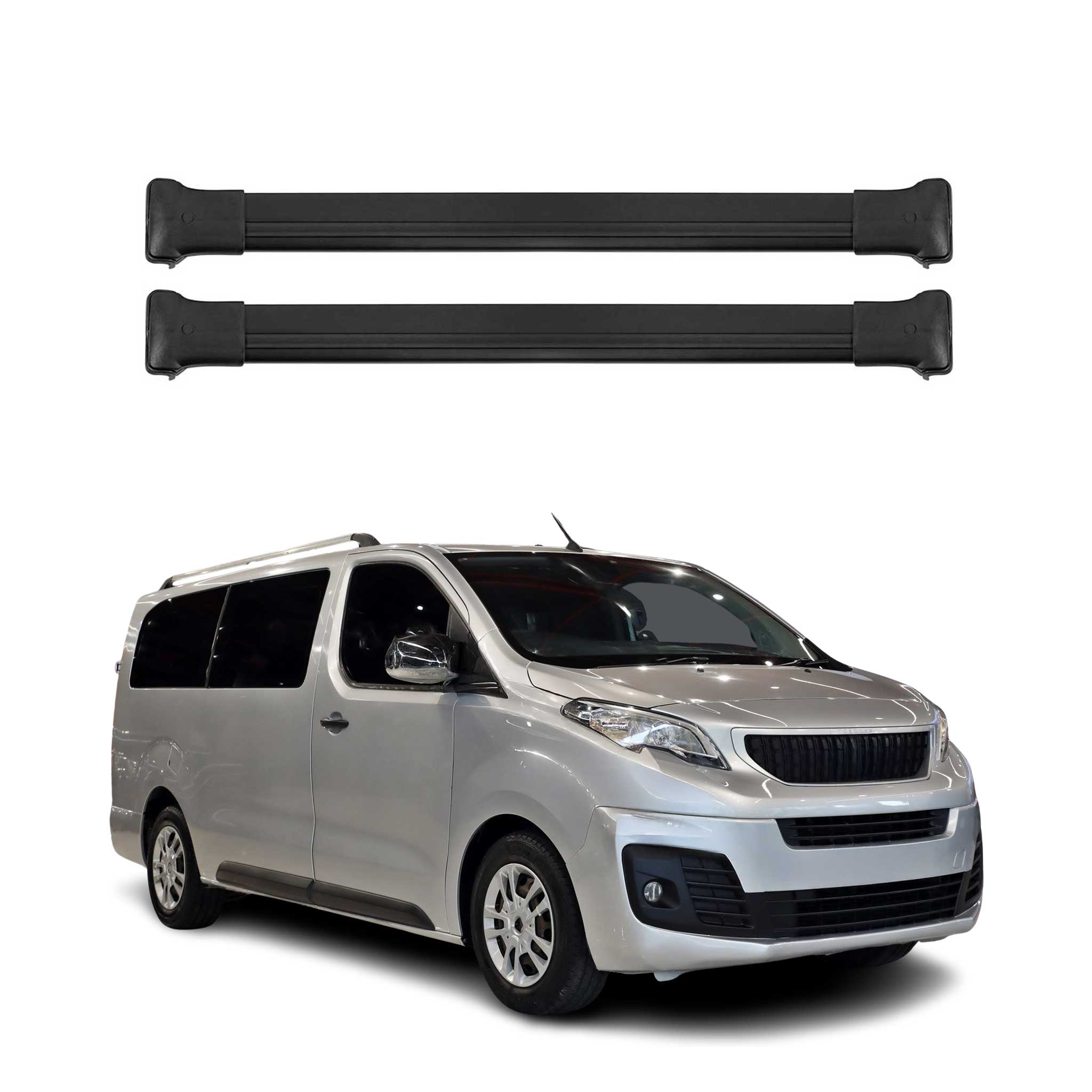 Dachträger Grundtäger für Peugeot Expert 2016-2026 75kg Aluminium Schwarz 2 tlg