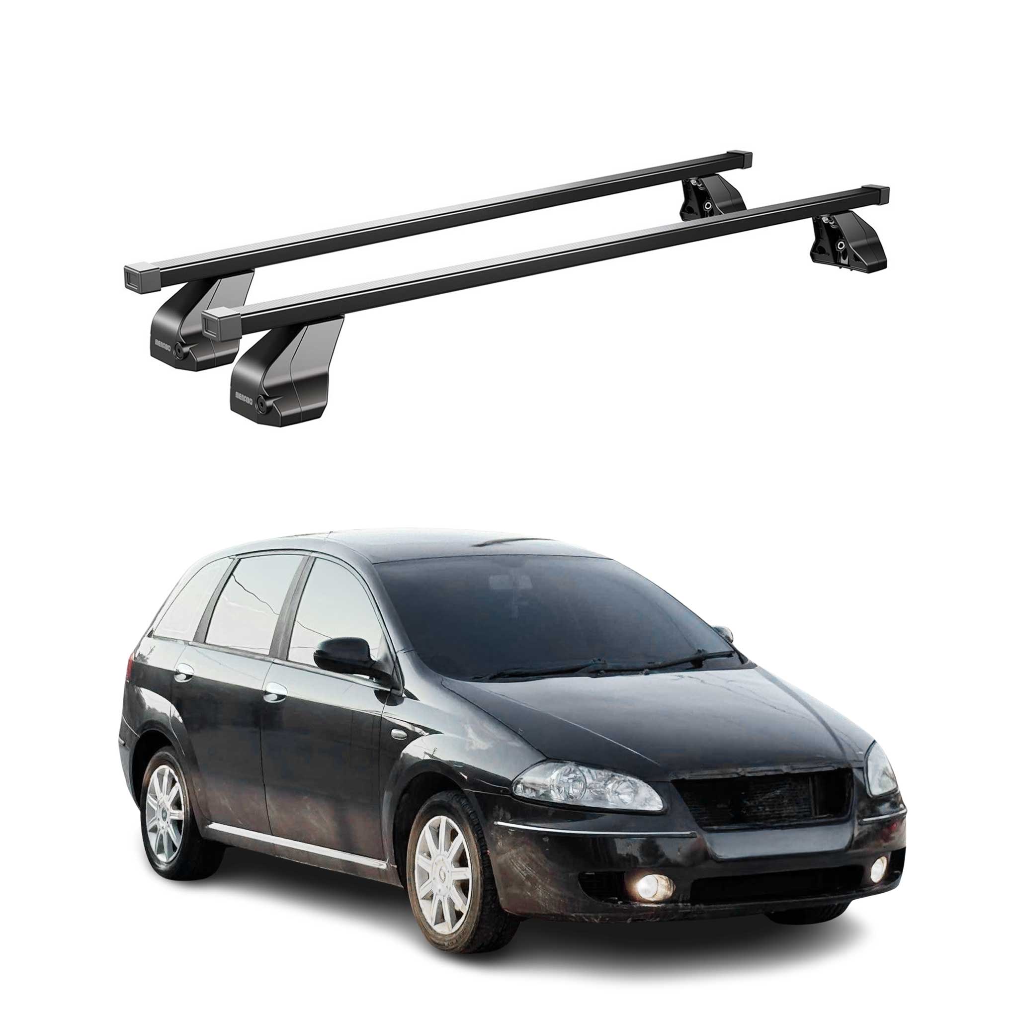 Menabo Dachträger Grundtäger für Fiat Croma 2005-2010 75kg Stahl Schwarz 2 tlg