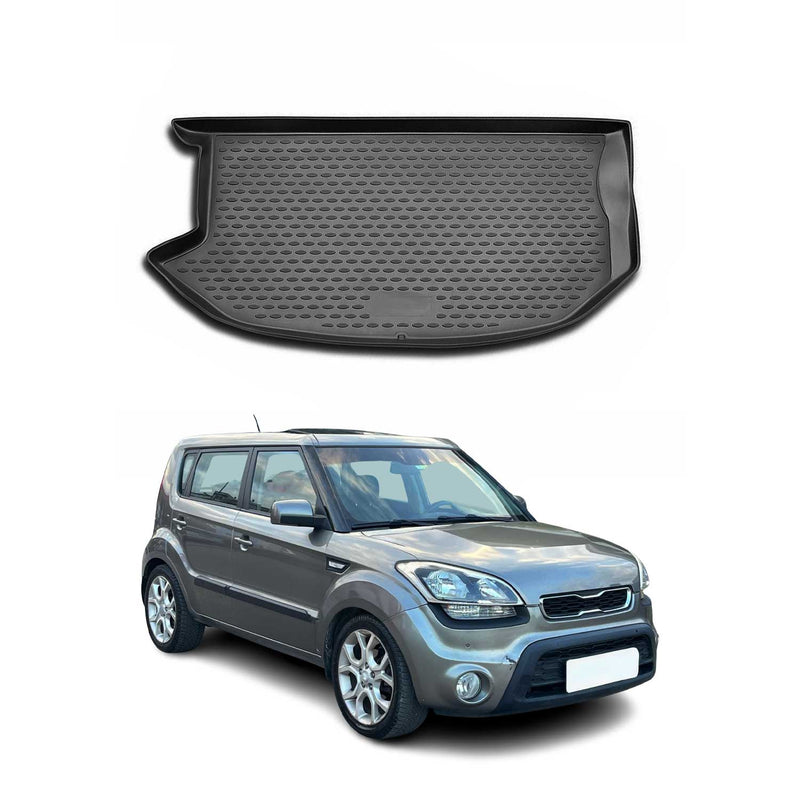 Kofferraummatte Kofferraumwanne für Kia Soul 2009-2014 Gummi TPE Schwarz