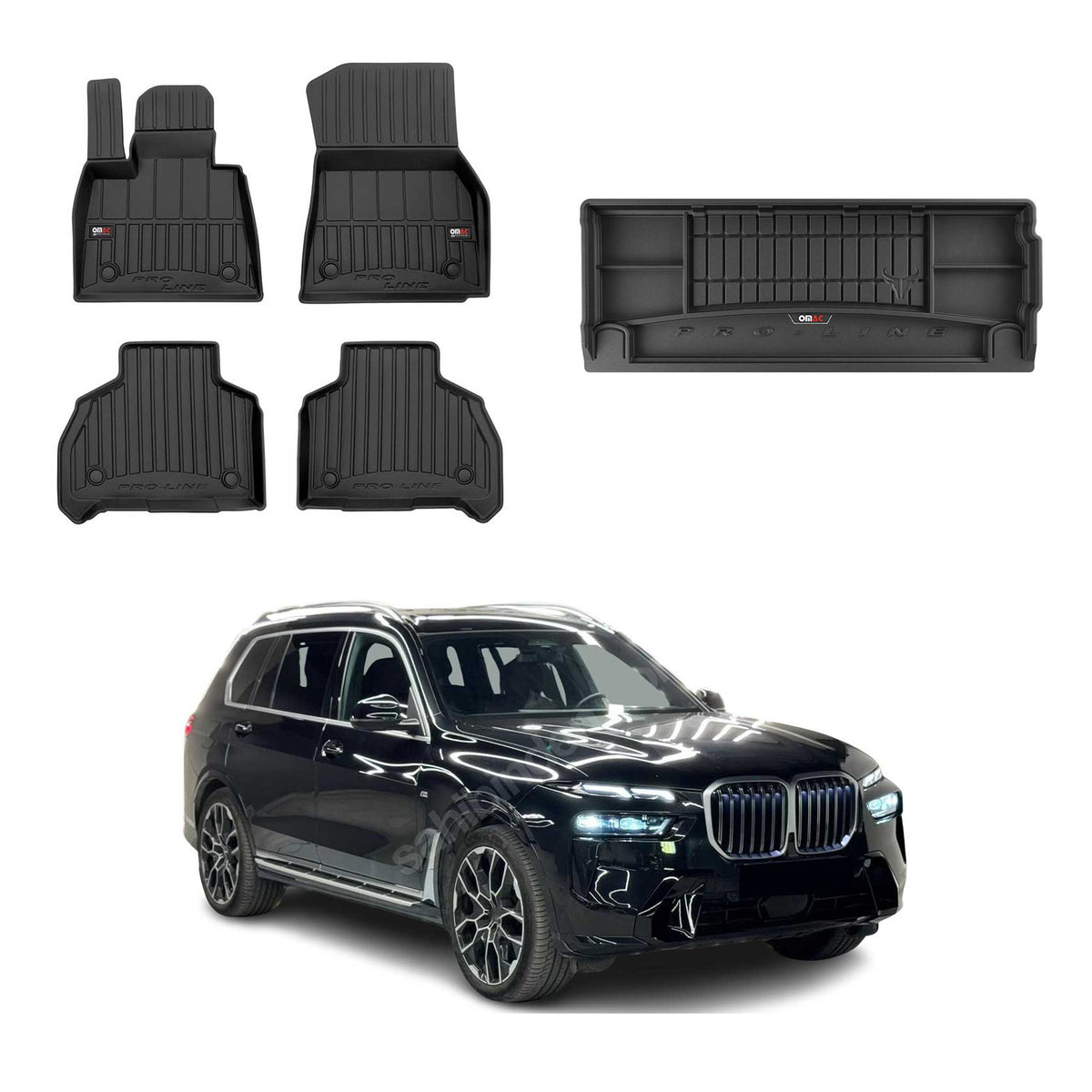 OMAC Fußmatten & Kofferraumwanne Set für BMW X7 G07 2018-2026