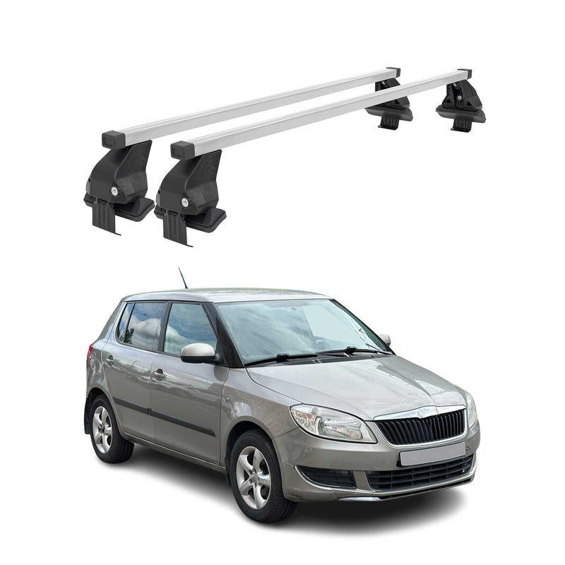 Menabo Dachträger Grundtäger für Skoda Fabia mk2 2007-2014 50kg Stahl Silber 2x