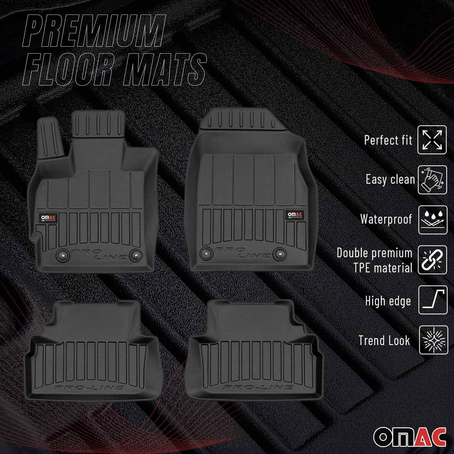 OMAC Gummi Fußmatten für Mazda CX-7 2006-2012 AWD FWD Premium Gummi Schwarz 4tlg