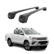 Dachträger Grundträger für Toyota Hilux mk8 2015-2026 Aluminium 75kg Schwarz 2x