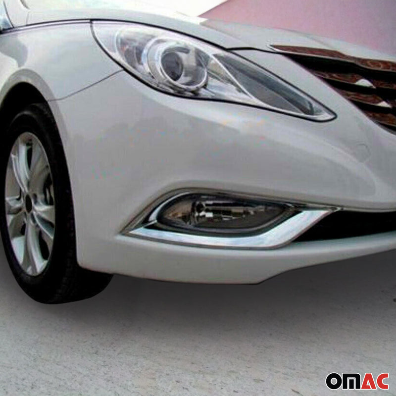 Nebelscheinwerfer Rahmen für Hyundai Sonata 6 2011-2014 Chrom ABS Silber 2tlg