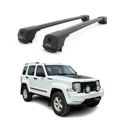 Dachträger für Jeep Cherokee KK Limited 2008-2012 Aluminium 75kg Schwarz 2tlg