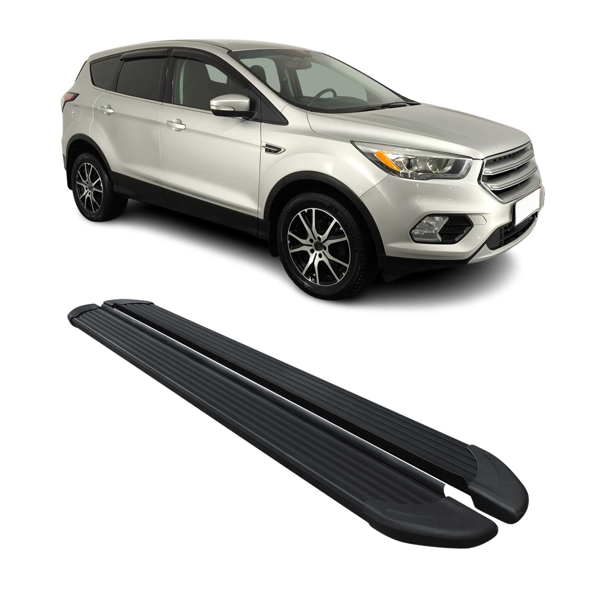 Trittbretter Seitenschweller für Ford Kuga II ST-Line 2016-2019 Alu Schwarz 2tlg