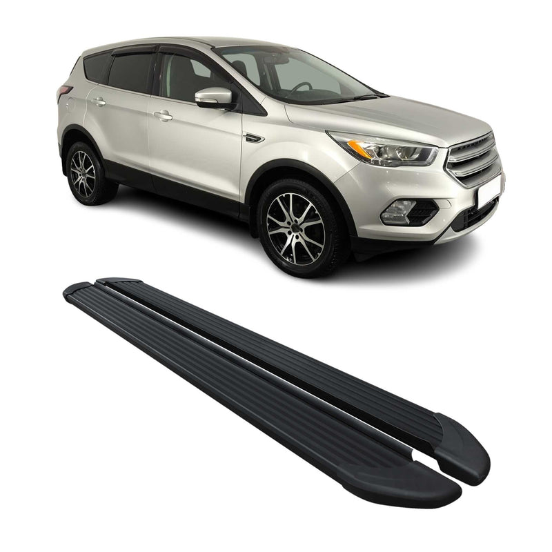 Trittbretter Seitenschweller für Ford Kuga St Line 2013-2020 Alu Schwarz 2 tlg
