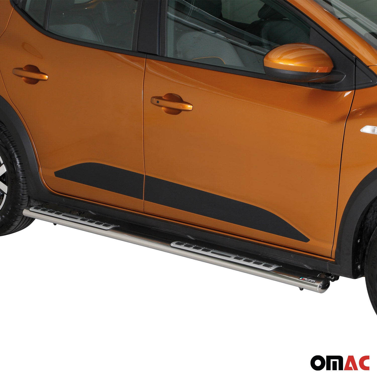 Stahl Seitenschweller Schwellerrohre für Dacia Sandero Stepway 2021-2026 Grau