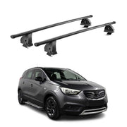 Stahl Dachträger für Opel Crossland X 2017-2026 TÜV Abschließbar 2tlg Schwarz